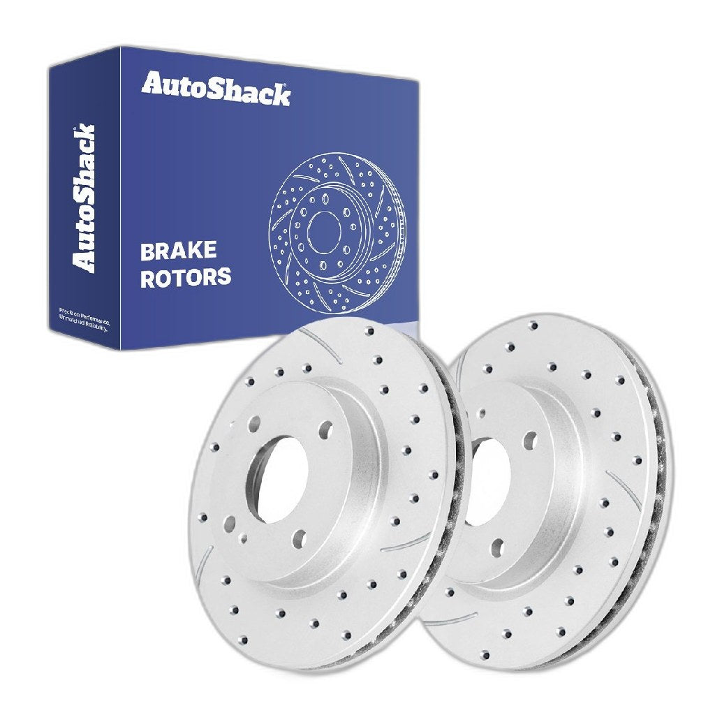 Front Drilled Slotted Brake Rotors Pair for Ford Fiesta 2019