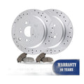 Rear Brake Rotors Pads Kit for Honda Odyssey 2005-2010 Drilled Slotted Brakes