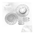 Front Brake Rotors Pads for Ford Edge 2007-2009 2010-2014 Slotted Drilled