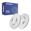 Front Drilled Slotted Brake Rotors Pair for Audi, Q5 2018-2025, AWD L4 2.0L