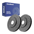 Front Drilled Slotted Brake Rotors Pair for Ram, C/V 2013-2015, FWD V6 3.6L