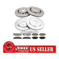Front Rear Drilled Rotors & Pads Kit For 2015-2018 Ford Explorer 3.5L 54188