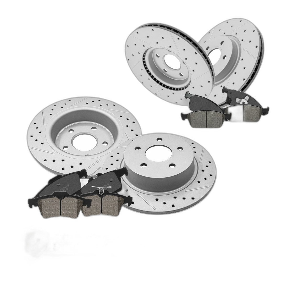 Front & Rear Brake Rotors Ceramic Pads for Ford Escape 1.6L AWD/2.0L 2013-2016