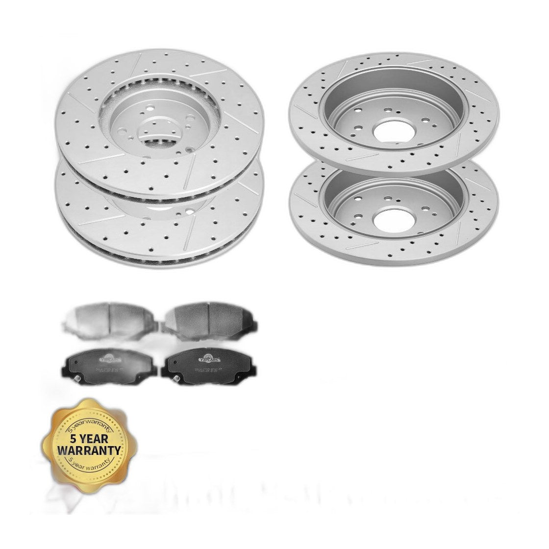 Front Rear Disc Brake Rotors & Ceramic Pads Kit For 2003 - 2008 Honda Pilot