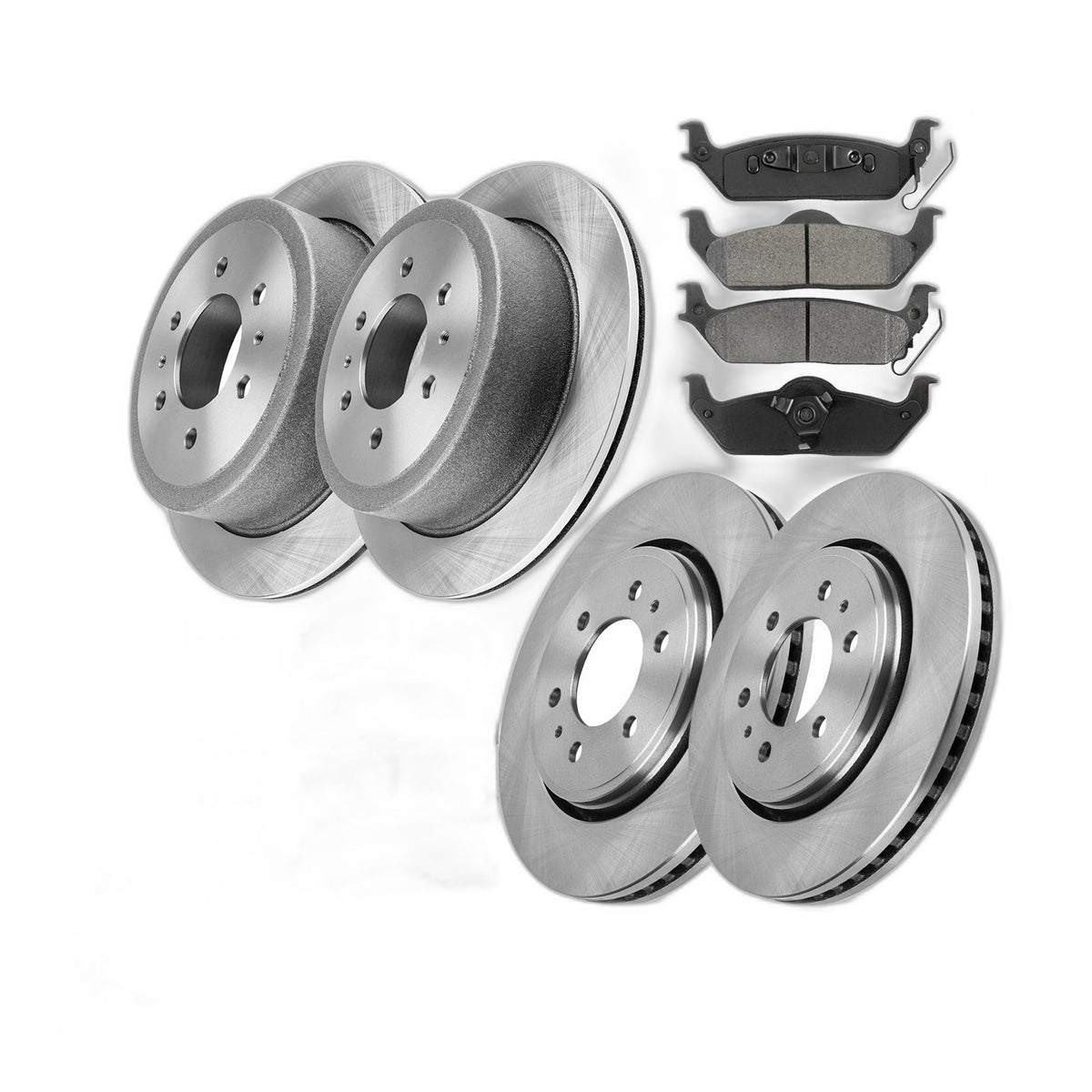 Front Rear Brake Rotors Ceramic Pads Kit for 6- Lug 2010 2011 Ford F-150