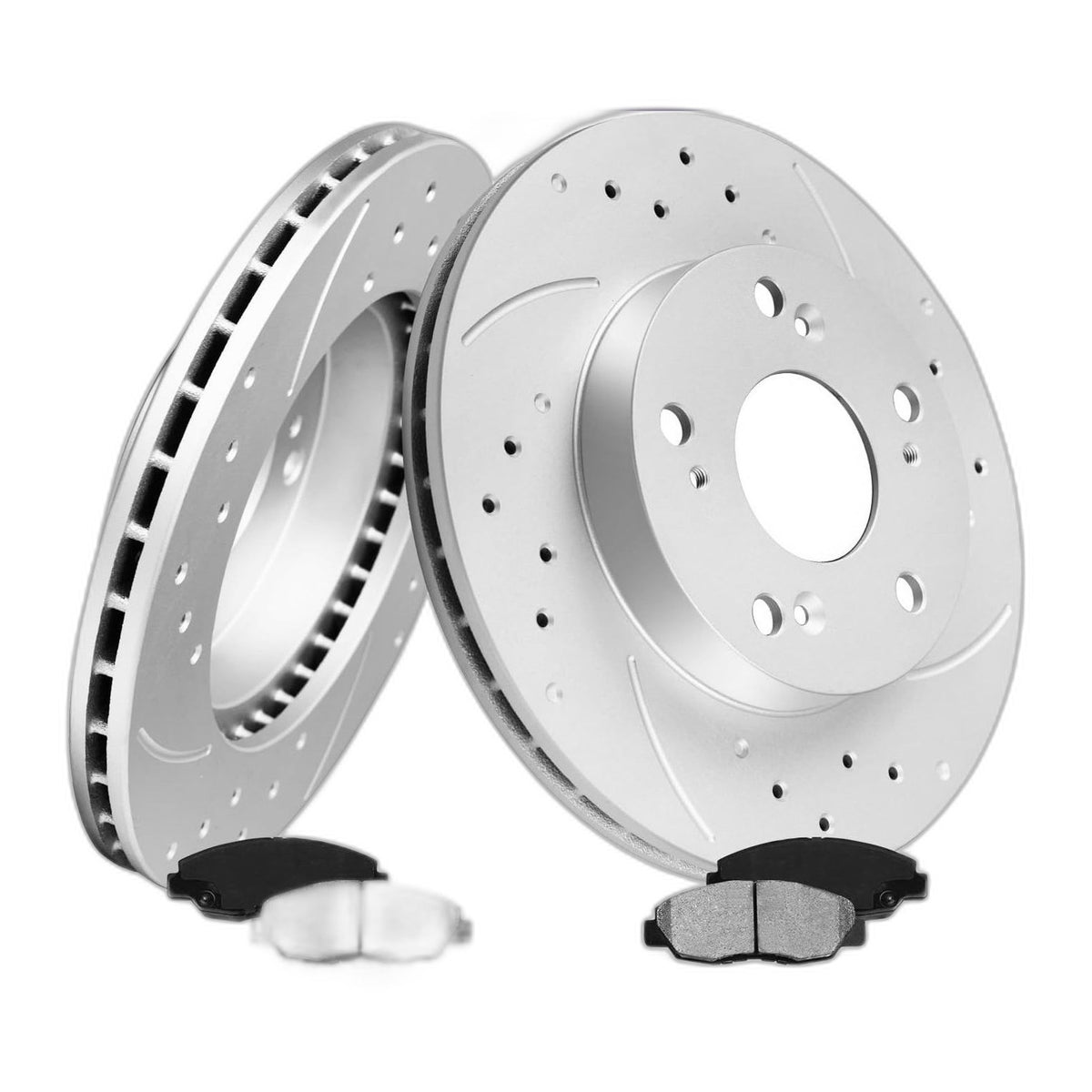 Front Brake Rotors & Ceramic Pads Kit 6 Piece for Civic 2006-2011 LX/EX/DX