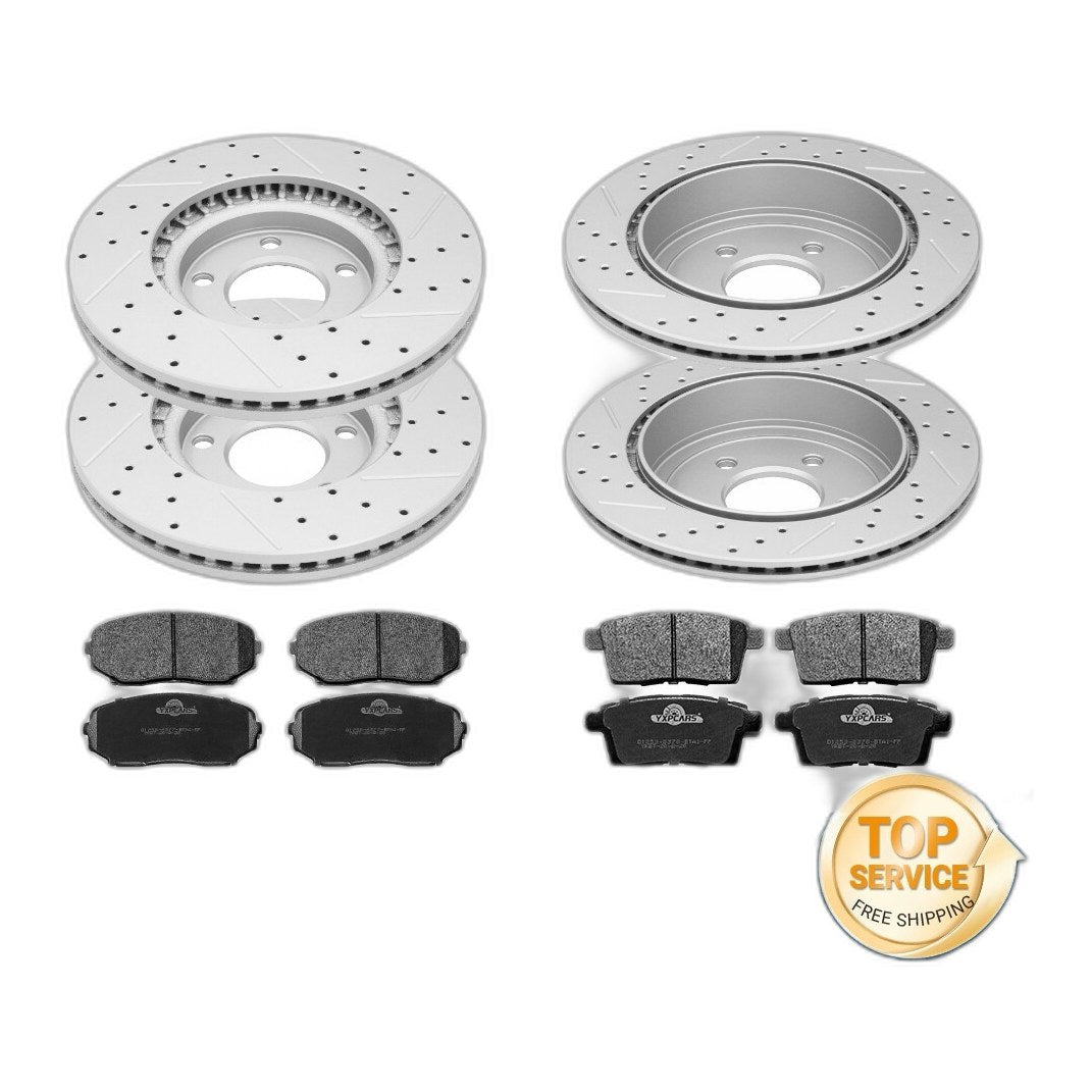 FWD Front Rear Disc Rotors Ceramic Brake Pads for 07 - 09 Lincoln MKX Ford Edge