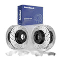Front Rear Drilled Slotted Brake Rotors Ceramic Pads for Ford Fusion 2012