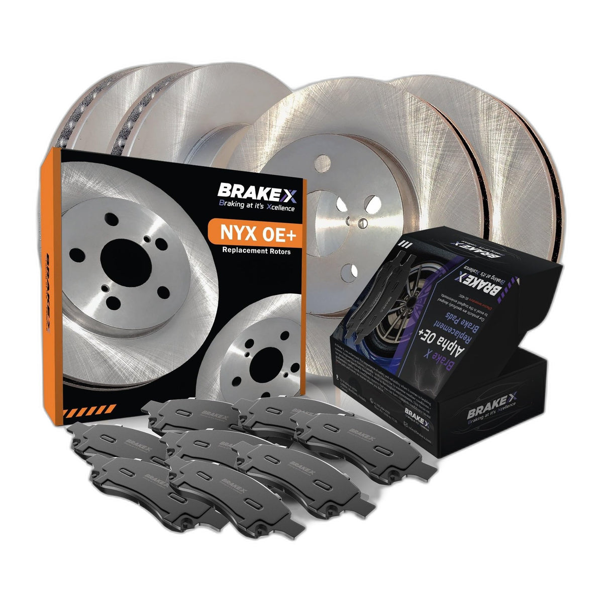 Brake X Front and Rear Brake Pads and Rotors Kit replacement for 2009-2011 HONDA