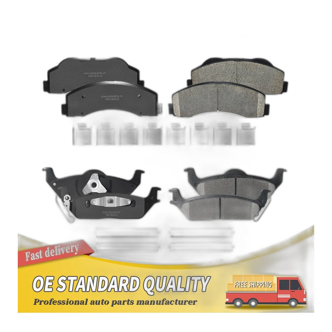 Front And Rear Ceramic Brake Pads Set For 2010-2011 Ford F-150