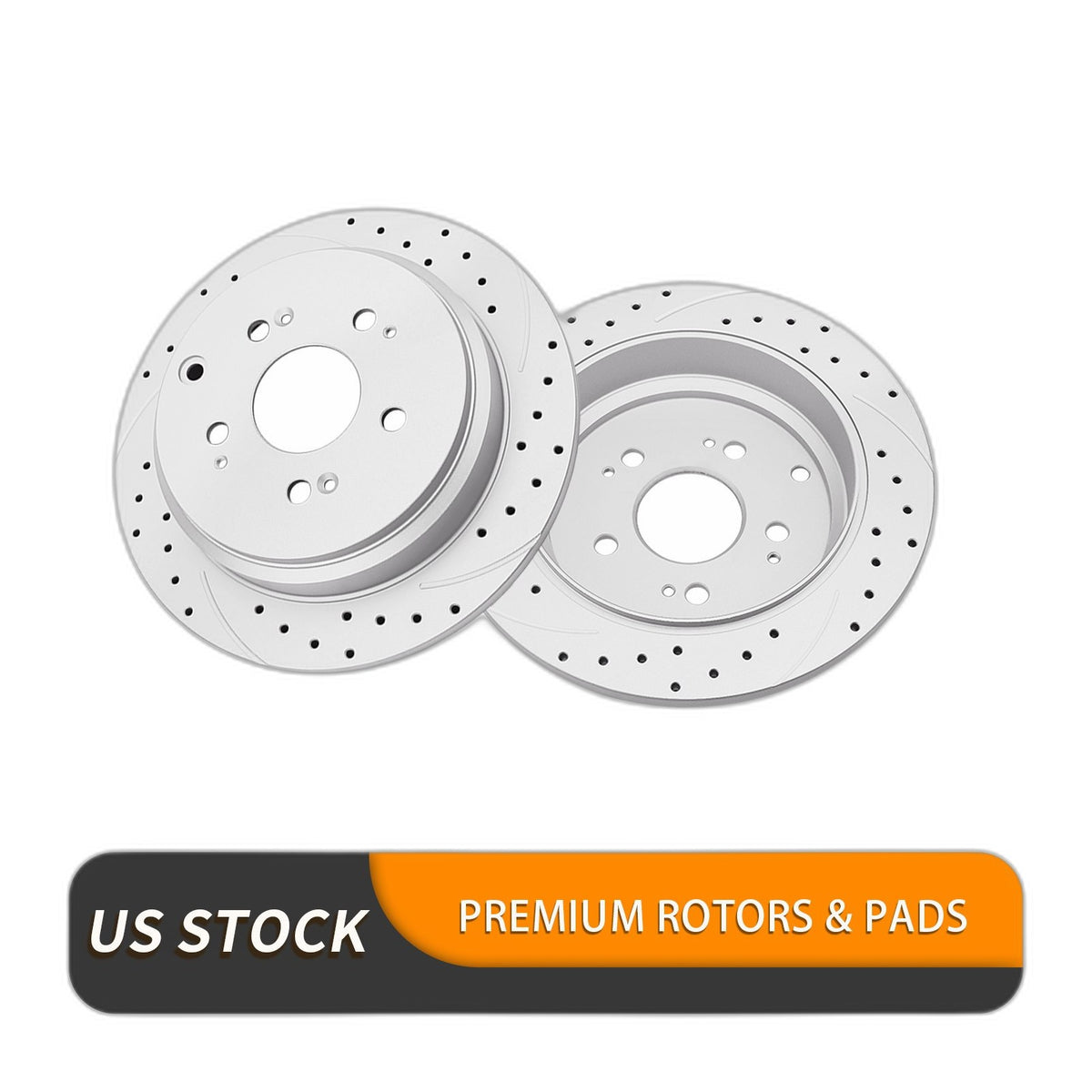 Rear Drilled Disc Brake Rotors Pads Kit for 05-2010 Honda Odyssey Slotted