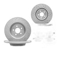 12.44" Front Rear Drilled Rotors Ceramic Brake Pads Kit for Ford Edge 2015-2020