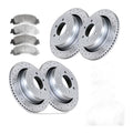 Drilled Slotted Front Rear Brake Rotors and Pads Kit for Ford F-150 6 Lug Brakes