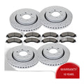Front Rear Drilled Slotted Brake Rotors Pads Kit for 2010-2011 Ford F-150 6 Lug