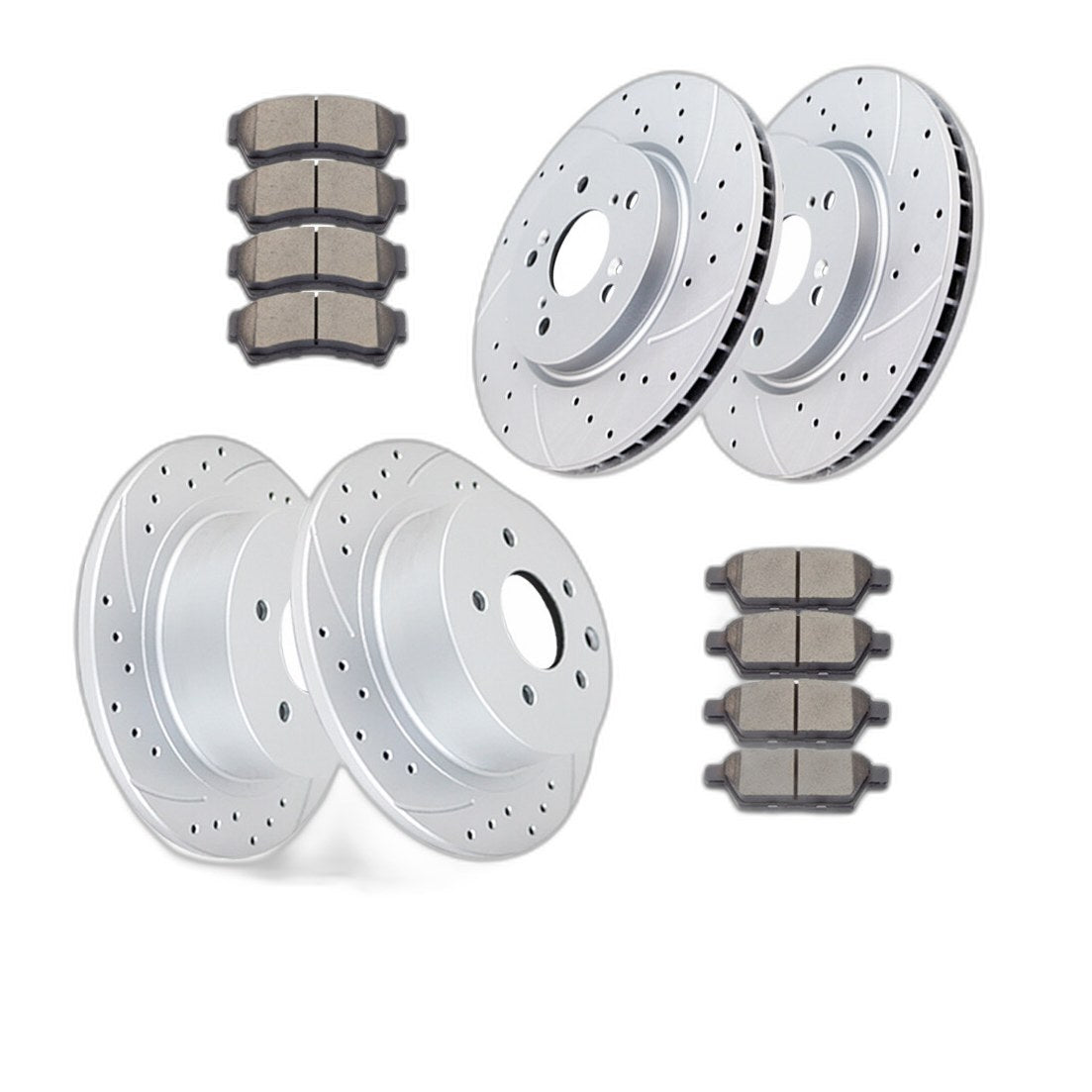 Front Rear Brakes Rotors+ Brake Pads Discs Kits for MKZ Mazda 6 Ford Fusion