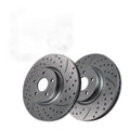 Front Drilled Slotted Brake Rotors Pair for Ford, Focus 2013-2018, FWD L4 2.0L
