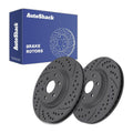 Front Drilled Slotted Brake Rotors Pair for Cadillac SRX 2016