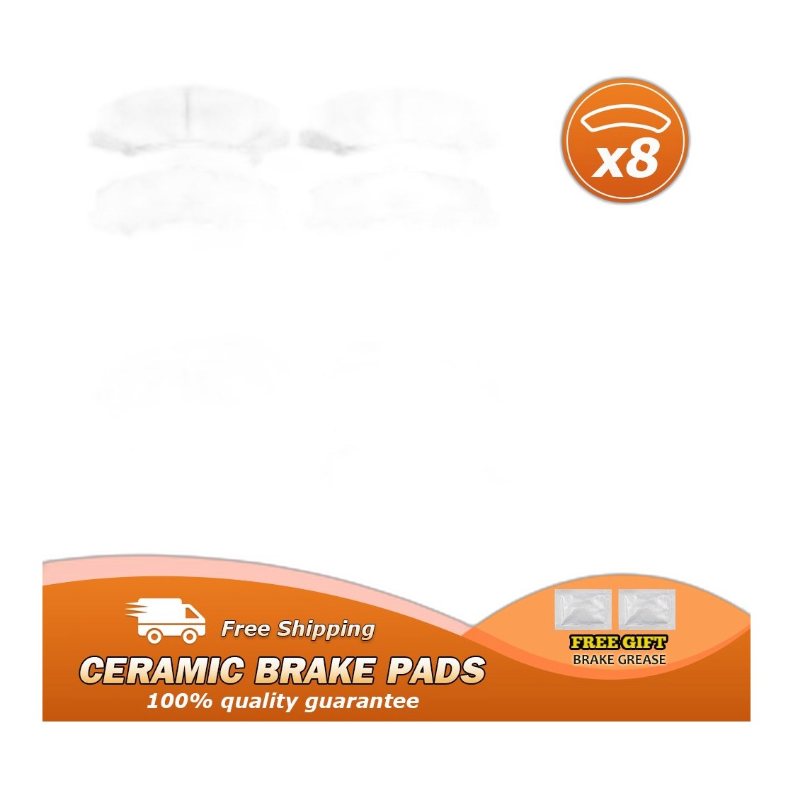 Front Rear Ceramic Brake Pads Set For 2006 - 2011 Cadillac DTS Buick Lucerne