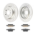 KAC Drilled And Slotted Rear Brake Kit Rotors Ceramic Brake Pads 2003-2007