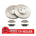 Drilled Slotted Front Rotors Ceramic Brake Pads Kit for 2013-2017 Ford Escape