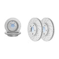FWD Front & Rear Drilled Brake Rotors & Ceramic Pads For Ford Edge Lincoln MKX