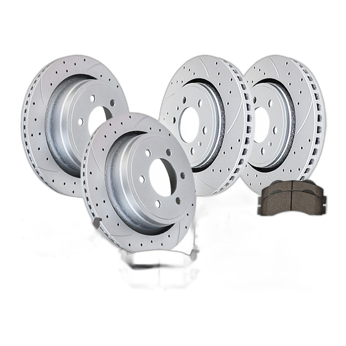 Front Rear Brake Rotors Ceramic Pads Fit 2010-11 Ford F-150 Discs Brakes 6 Lugs