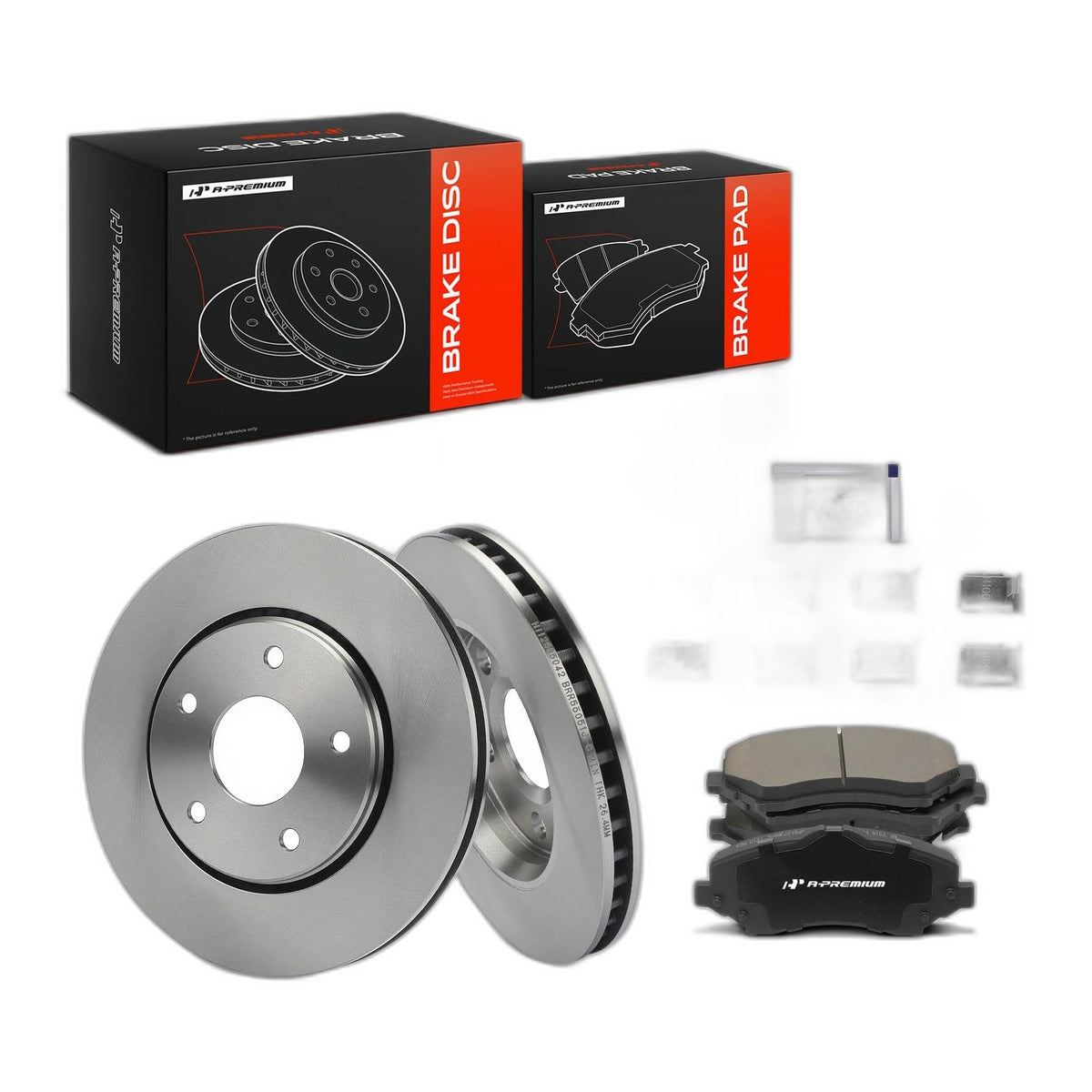 A-Premium 11.88 inch (301.8mm) Front Vented Brake Rotors & Ceramic Pads Kit