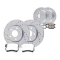 Front Rear Drilled Rotors Disc and Brake Pads Kits for Honda Odyssey 2005-2010