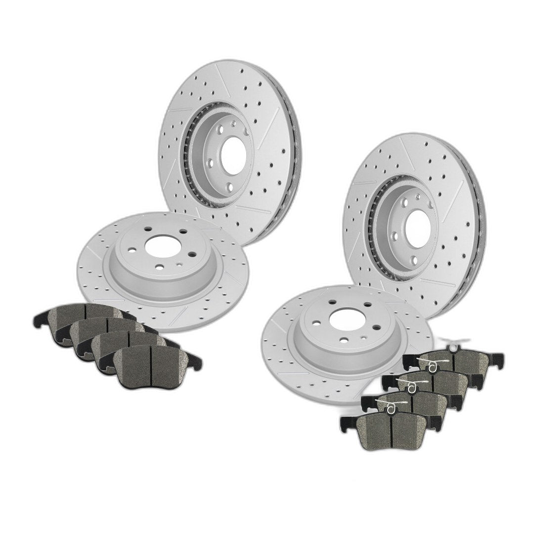 Front & Rear Drilled Brake Rotors & Ceramic Pads Kit For Ford Fusion Lincoln MKZ