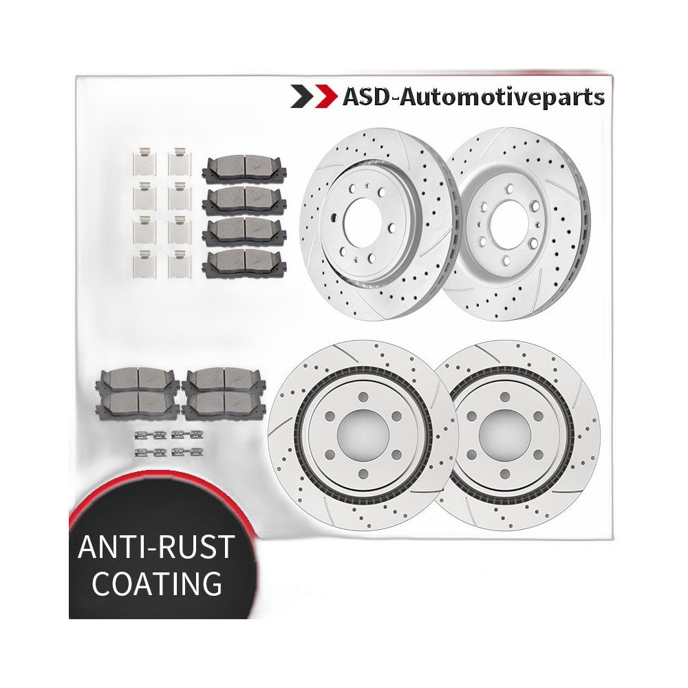 Electronic Parking Front Rear Slotted Rotors Brakes Pads Kit for Ford F-150