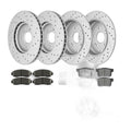 AWD Front & Rear Drilled Rotors Ceramic Brake Pads Kit for 2007-2012 Acura RDX
