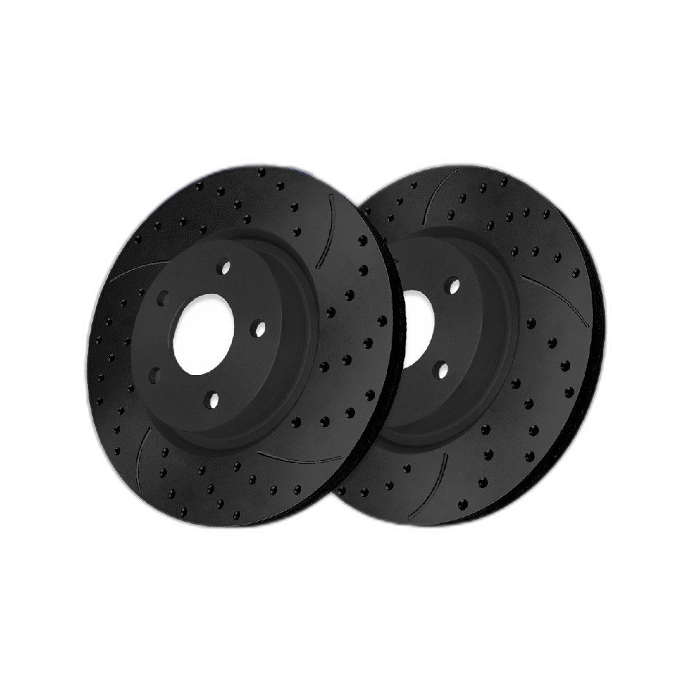Front Drilled Slotted Brake Rotors Pair for Nissan, Kicks 2025, AWD FWD L4 2.0L