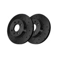 Front Drilled Slotted Brake Rotors Pair for Kia, Rio 2012-2018, FWD L4 1.6L