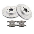 Front Discs Brake Rotors and Ceramic Pads For 2008 - 12 Ford Escape Drill Slot