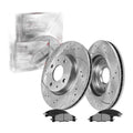 Front Drilled Brake Rotors Ceramic Pads Kit for Ford Focus 2008 2009 2010 2011