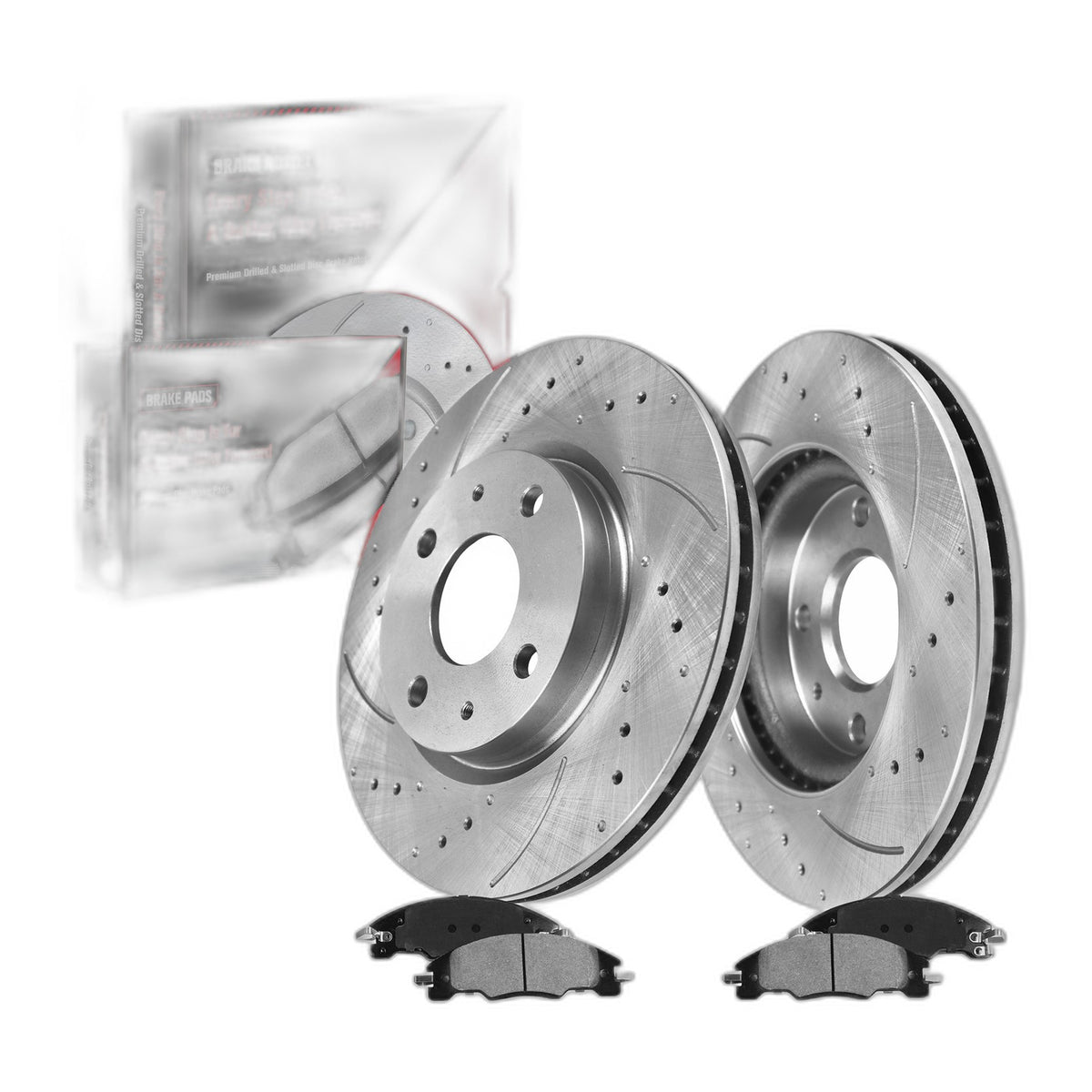 Front Drilled Brake Rotors Ceramic Pads Kit for Ford Focus 2008 2009 2010 2011