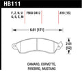Hawk Performance HP Plus Front Brake Pad Set HB111N.610 - 1994-2004 Ford Mustang Cobra, 1988-1995 Chevrolet Corvette 5.7L, 1988-1992 Camaro