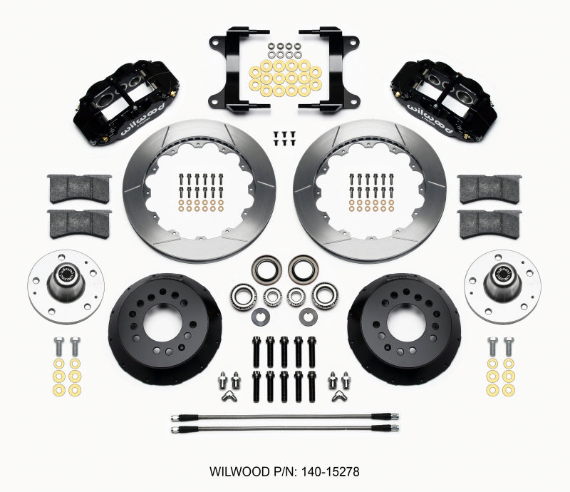 Wilwood Forged Narrow Superlite 6R Front Hub Kit 12.88in Rotors with Brake Lines - 1982-1992 Chevrolet Camaro