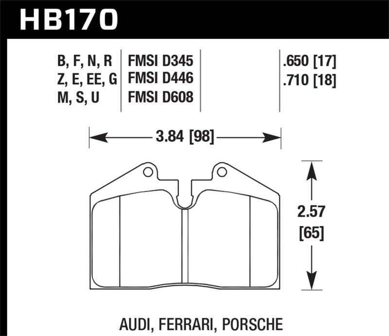 Hawk ER-1 Front Brake Pads - 1999 Ferrari F355