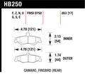 Hawk Performance HT-10 Race Rear Brake Pads HB250S.653 - 1998-2002 Chevrolet Camaro SS / Z28