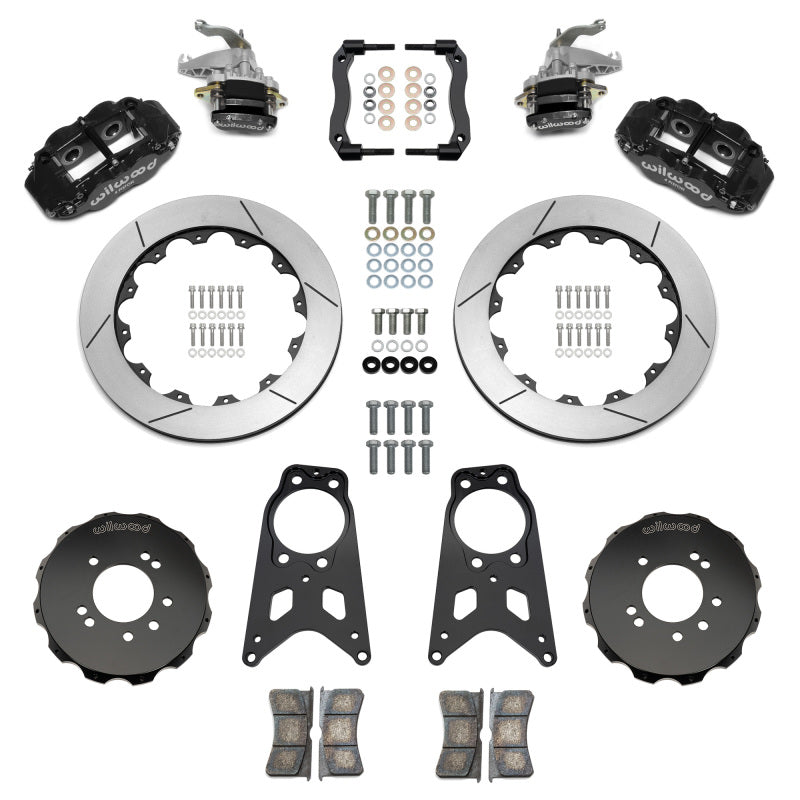 Wilwood FNSL4R Rear Parking Big Brake Kit - 1989-1998 Nissan 240SX, 13.50in Slotted Rotors, Black (140-18271)