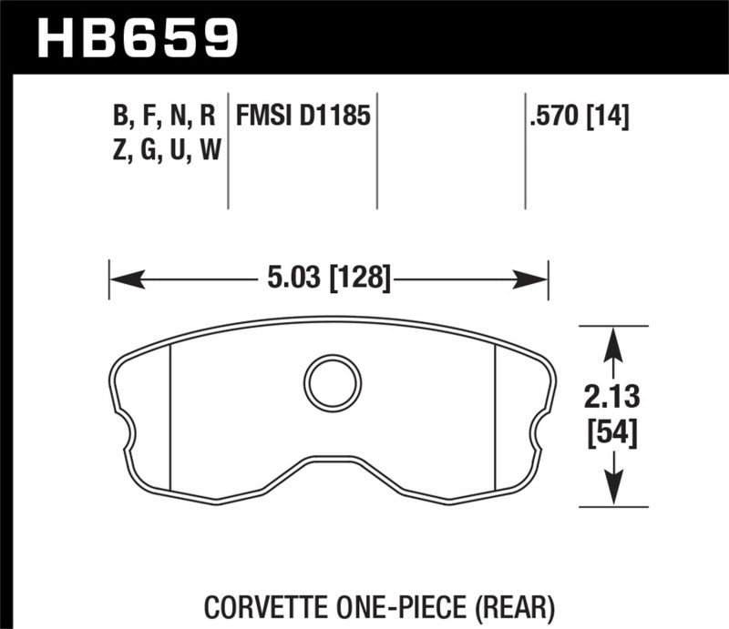 Hawk Performance HB659D.570 ER-1 Rear Brake Pads with Shims and Pins - 2008 Chevrolet Corvette Z06 427 Limited Edition