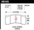 Hawk Performance HB105W.620 DTC-30 Motorsports Brake Pads - Brembo, Alcon, Porsche