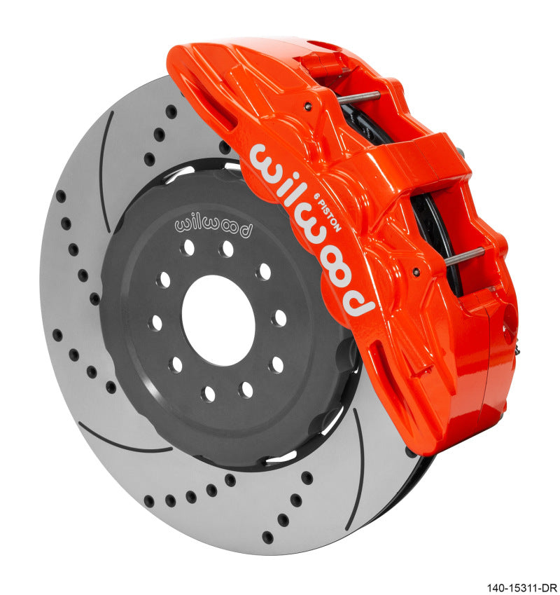 Wilwood SX6R Front Big Brake Kit 15in SRP Slotted and Drilled Rotors Red - 2005-2013 Chevrolet Corvette