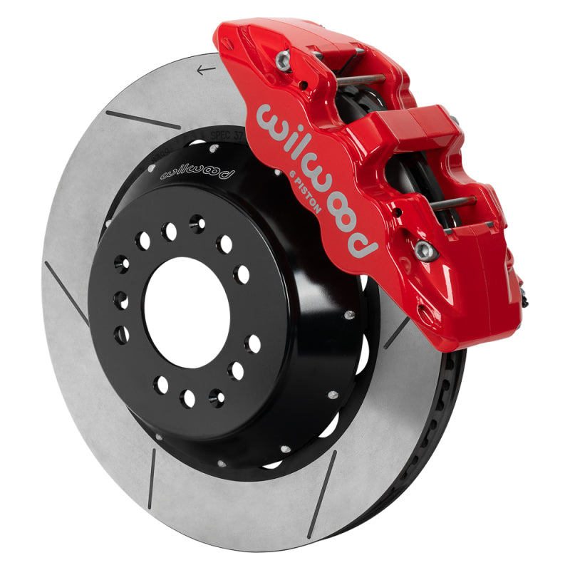 Wilwood 140-17987-R AERO6 Front Kit 2 Inch Drop Pro Spindle 14.00 Inch GT Rotor Red