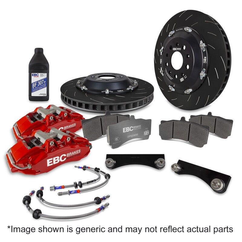 EBC Racing Apollo-6 Front Big Brake Kit Red Calipers 380mm Rotors - 2017-2021 Honda Civic Type R