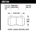 Hawk Performance HP Plus Street Brake Pad Set HB194N.665 - High Friction, Fade Resistant