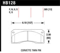 Hawk Performance HB128U.505 DTC-70 Twin Pin Race Brake Pads - Corvette Application