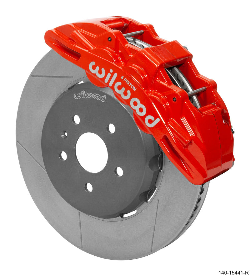 Wilwood SX6R Front Big Brake Kit 15in Lug Drive Rotors Red with Lines - 2016-2019 Chevrolet Camaro