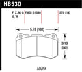 Hawk Performance HB530U.570 DTC-70 Race Front Brake Pads - 2007-2008 Acura TL Type S